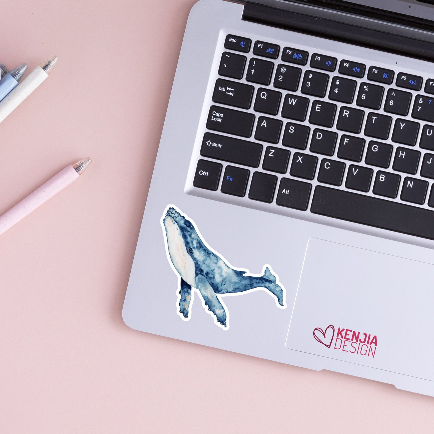 Whale Sticker  / Blue Wale Ocean Stickers / Watercolor Waterproof Vinyl Sticker for Gift, Planner, Book, Kindle and Laptop Stickers