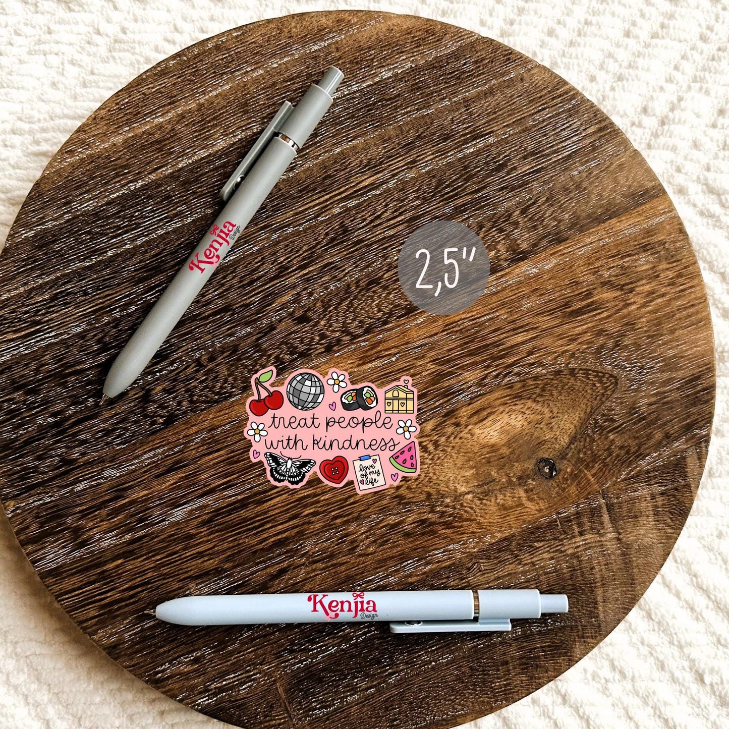 Treat People With Kindness Sticker / Positive Quote Sticker / Retro Disco Decal / Treat People Kind / Coquette Cherry / Be Kind