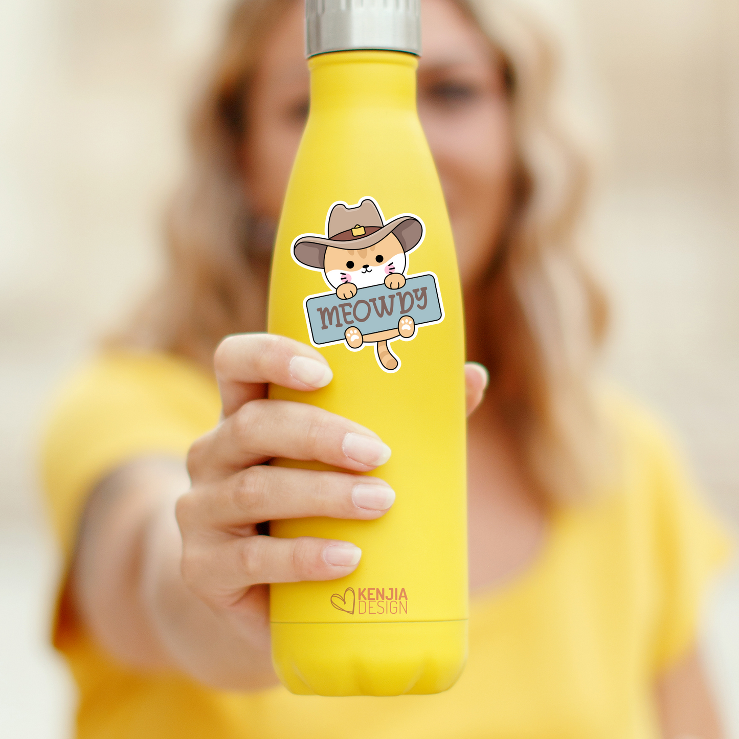 Meowdy Western Cowboy Cat Stickers / Country Cat Stickers / Cowboy Stickers for Laptop / Water Bottle Waterproof Stickers