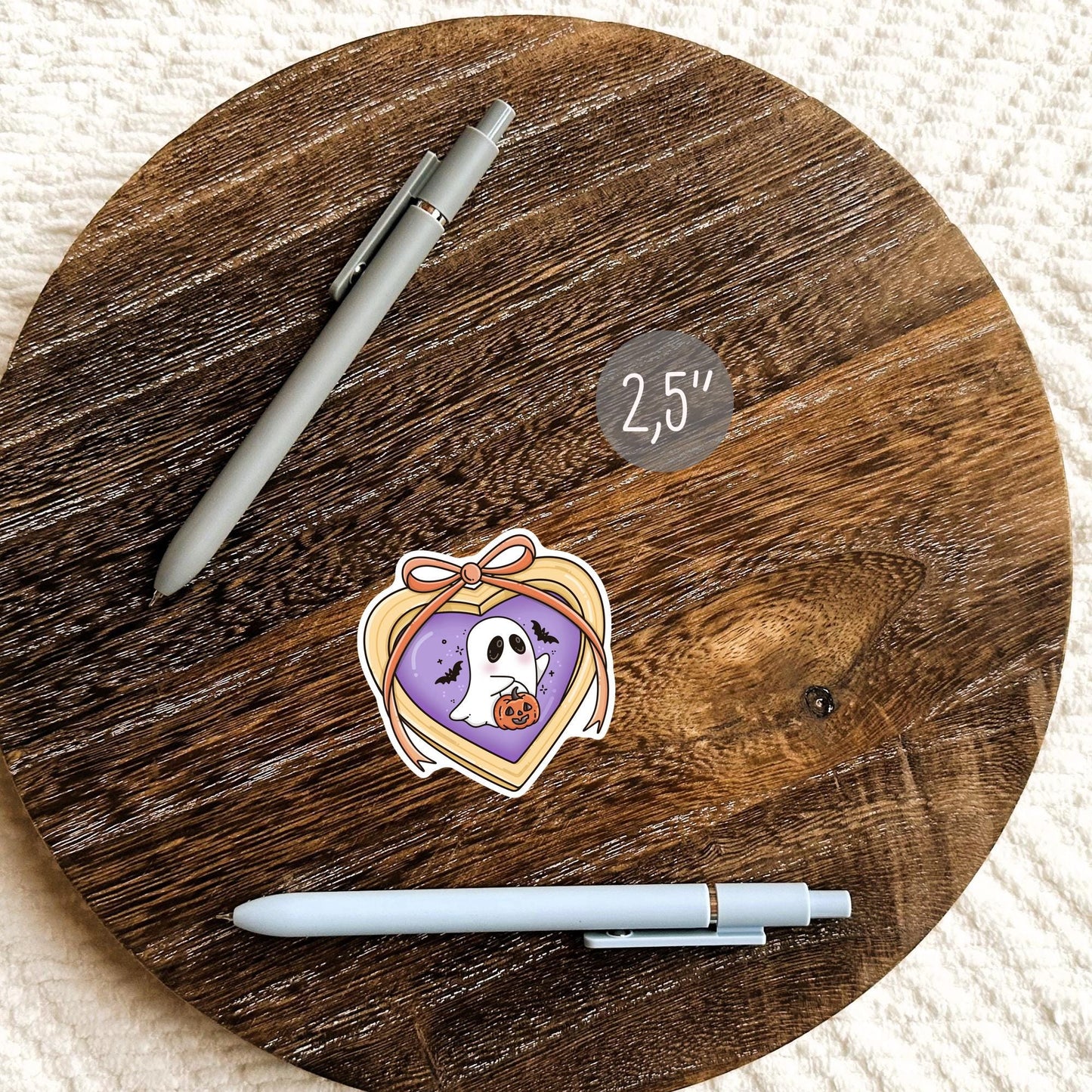 Halloween Locket Sticker / Spooky Gothic Decal / Witch Aesthetic Gift / October Vibes / Cute Bookish Present for Her / Dark Autumn