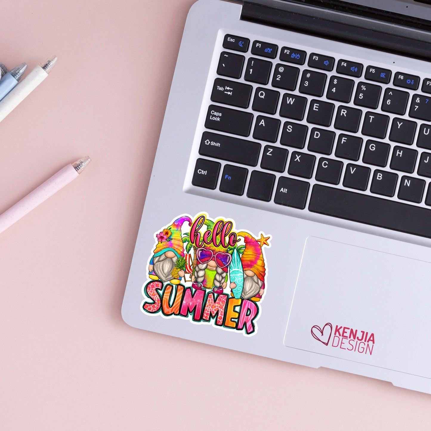 Hello Summer Gnomes Stickers / Sweet Summer Time Sticker / Hello Sunshine Vacation / Surf Gnome / Girl Gnome Stickers / Vacay Beach Sticker