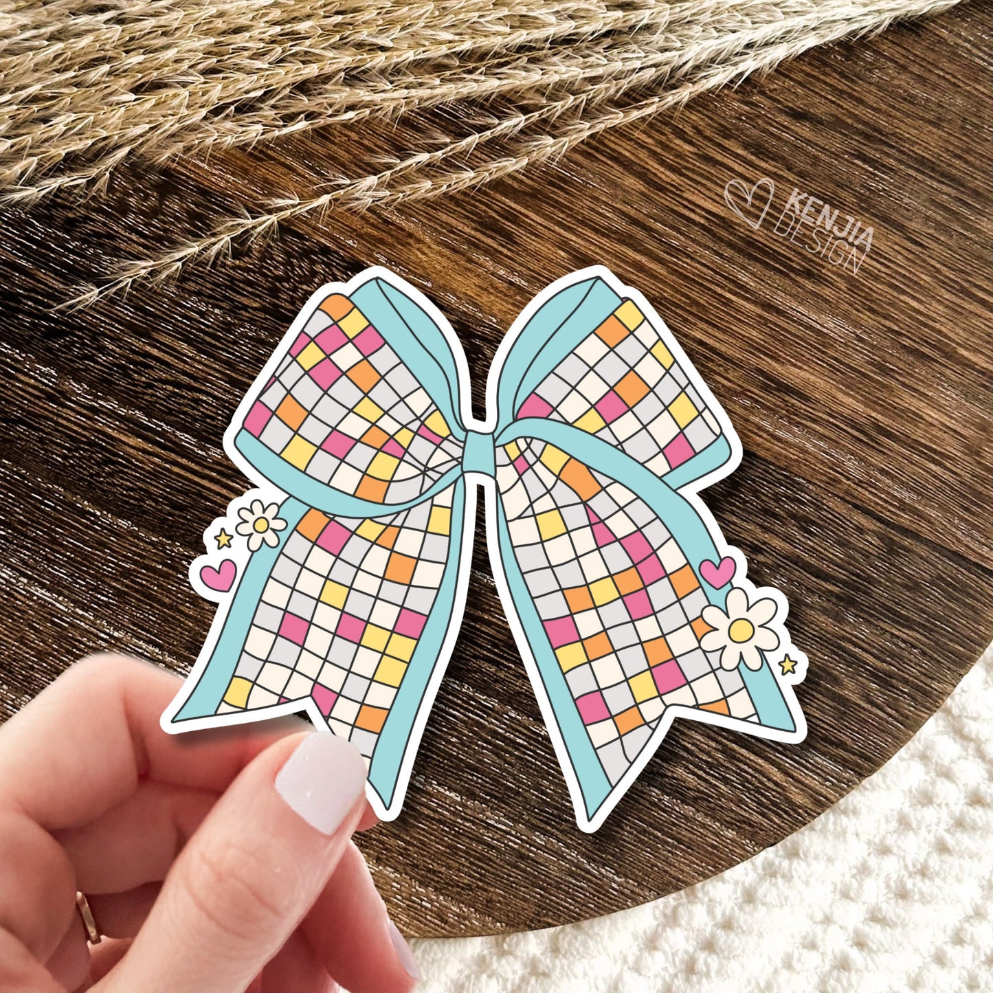 Disco Ribbons Stickers  / Blue Ribbon Stickers / Bow Stickers / Trendy Disco Ball Sticker / Groovy Retro Aesthetic Kindle Stickers
