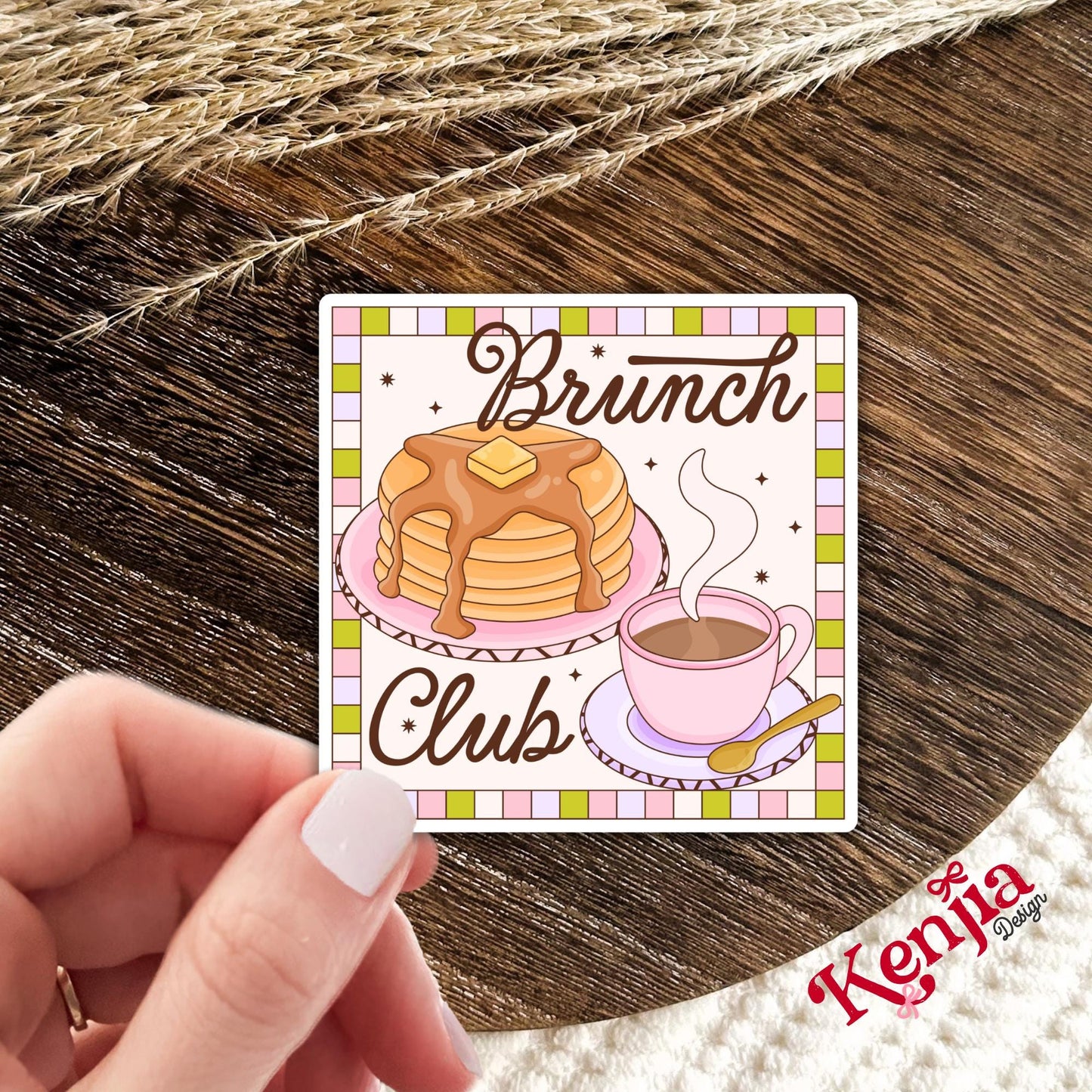 Brunch Club Stickers / Pancakes and Coffee / Mental Health Stickers / Water Bottle Sticker / Cute Laptop Vinyl Stickers / Funny Sticker