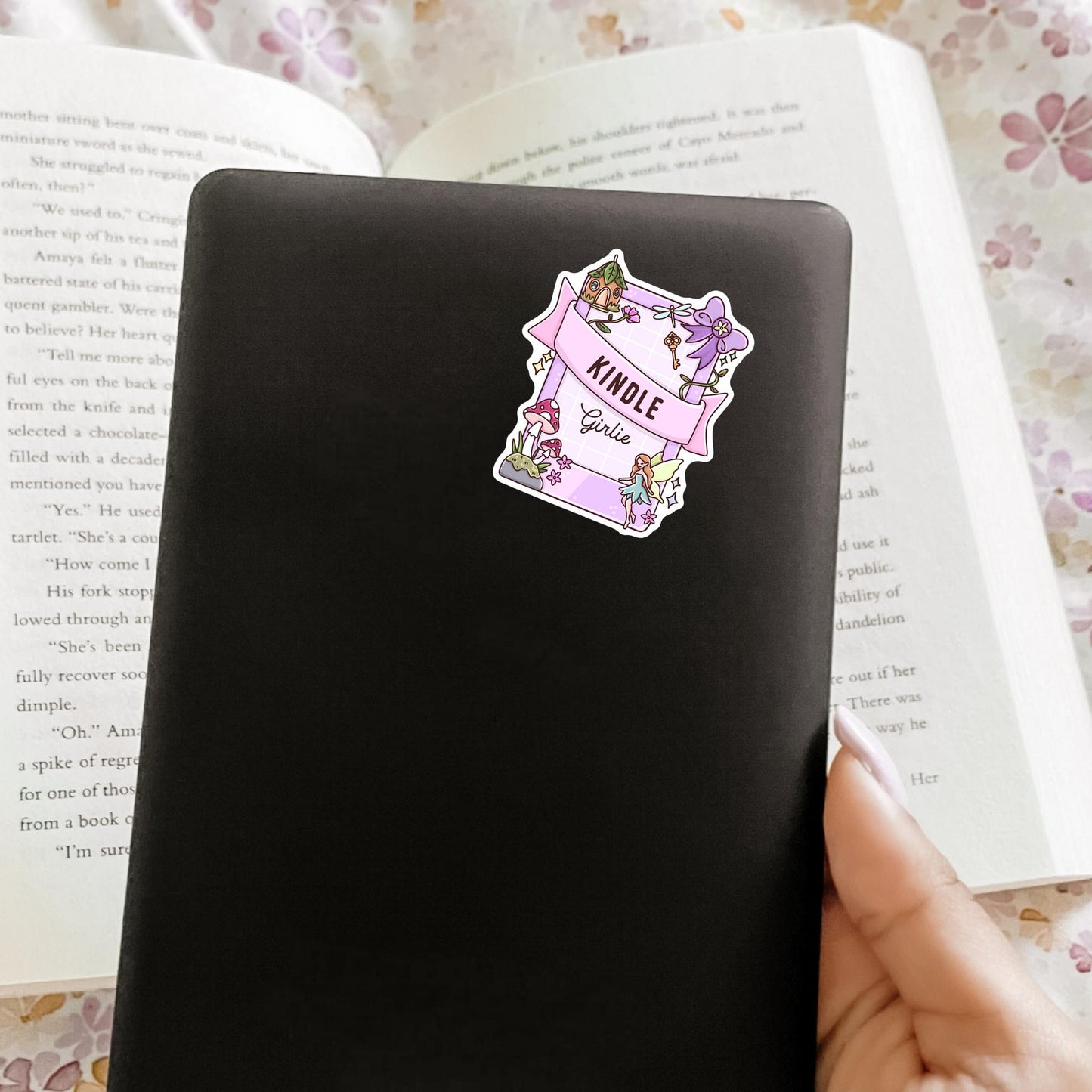 Fairy Tale Kindle Girlie Sticker / Enchanted Reader Gift / Bookish Princess / Whimsical Decal / Dreamy Aesthetic / Cute Present / Magic