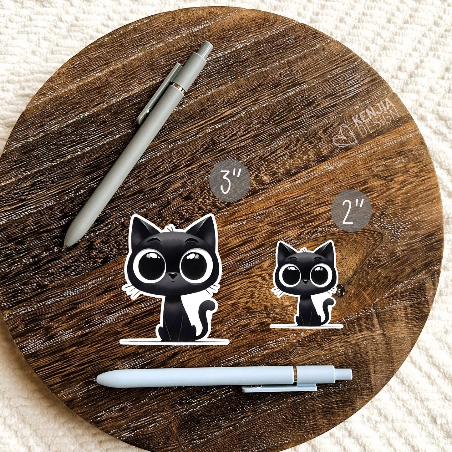 Cute Black Cat Sticker / Animal Lover / Cat Lovers / Kindle Stickers / Halloween Stickers