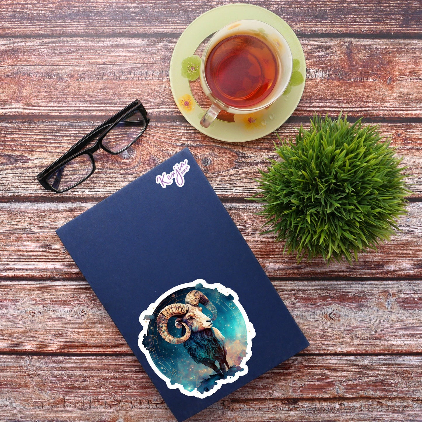 Astrology Zodiac Aries Sign Sticker, Waterproof and Dishwasher Safe Handmade cute Vinyl Sticker gift, planner, bumper, laptop stickers