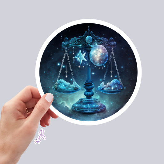 Astrology Zodiac Libra Sign Sticker, Waterproof and Dishwasher Safe Handmade cute Vinyl Sticker gift, planner, bumper, laptop stickers