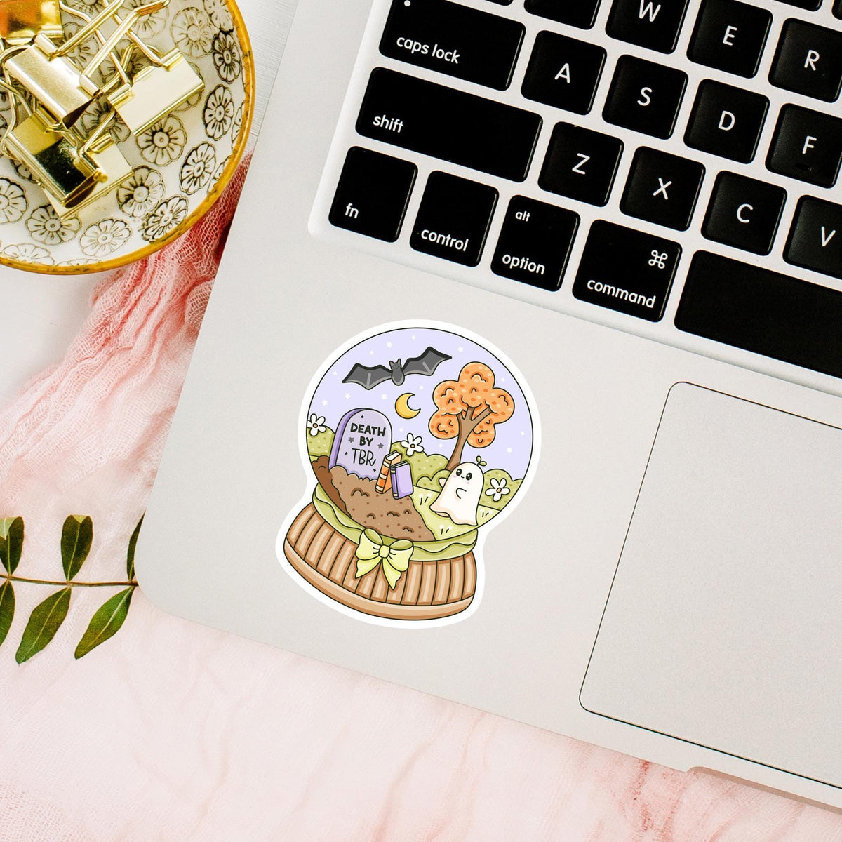 Death By TBR Sticker / Bookworm Humor Decal / Funny Bookish Gift for Her / Bibliophile Present / Cute Reader Accessory / Book Nerd