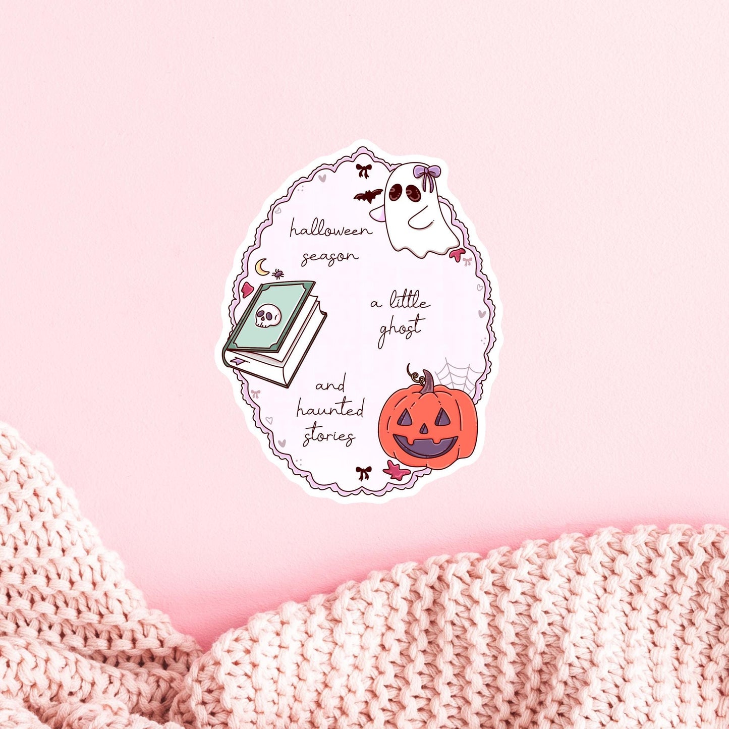 Halloween Frame Sticker / Spooky Gift / Gothic Decal / Witchy Aesthetic / Cute Seasonal Decor / Trick or Treat / Scrapbook Lover / Fall
