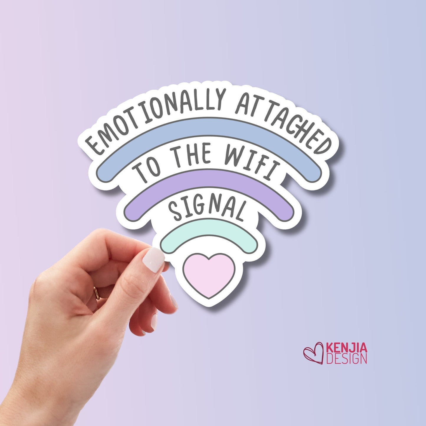 Emotionally Attached to Wifi Signal Funny Stickers and Fridge Magnets Humor Deco for Laptop, Planner Stickers, Cool Teenager Gifts