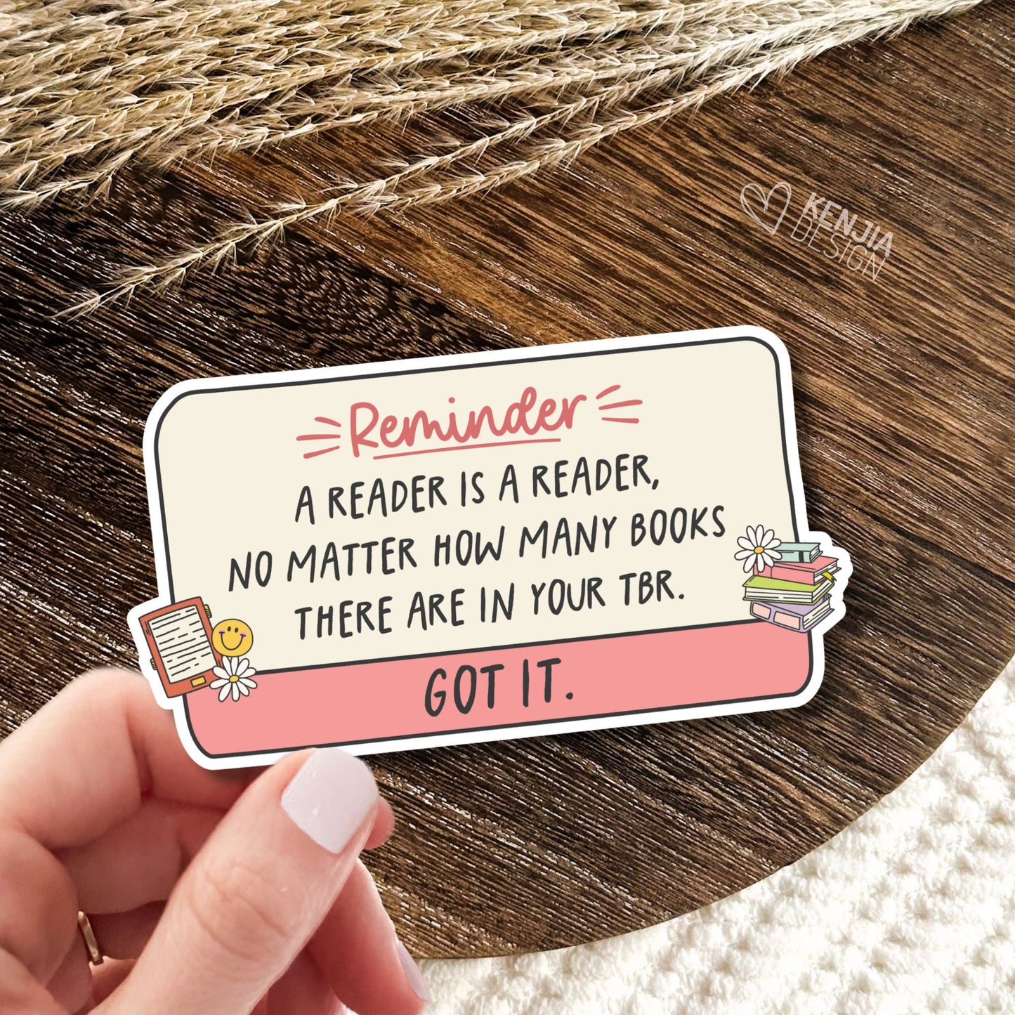 A Reader is A Reader Stickers -  Cute Bookworn Book Lover Reminder / Funny Bookish Merch for Book Lover / Bibliophile Gifts for Kindle