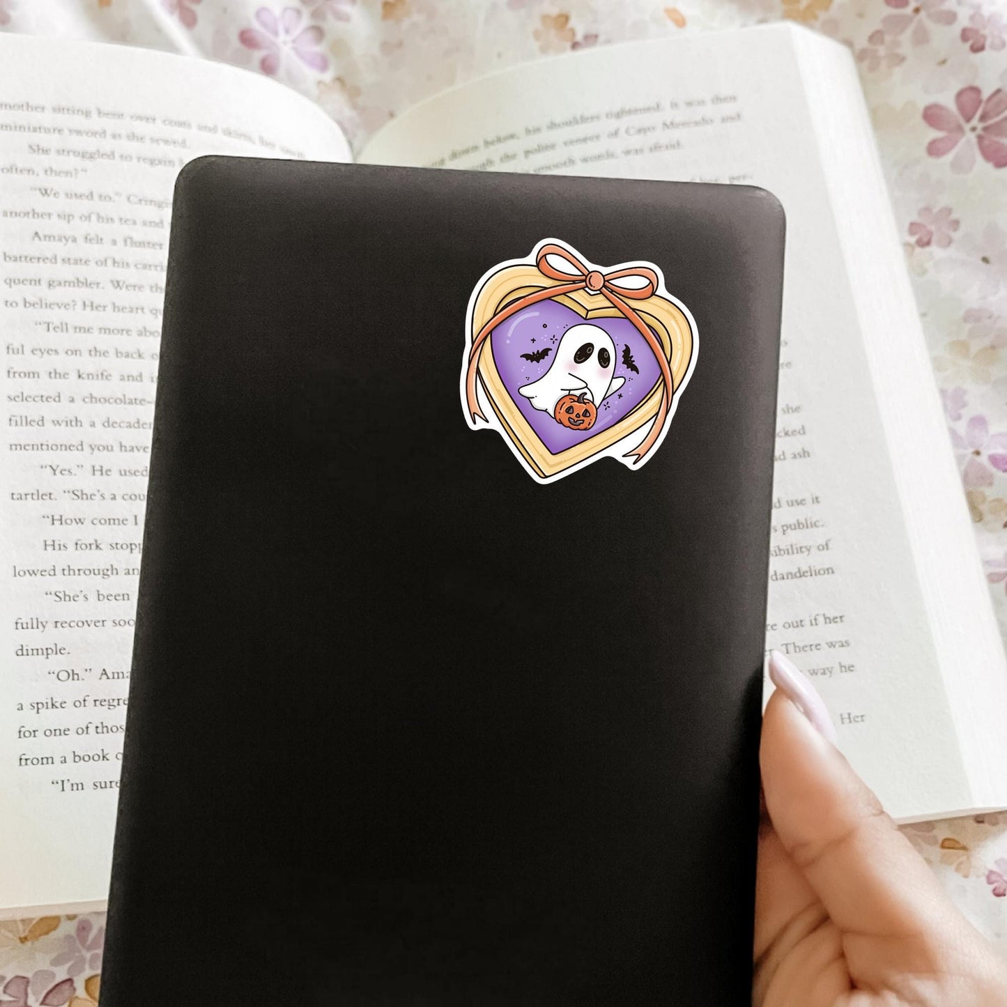 Halloween Locket Sticker / Spooky Gothic Decal / Witch Aesthetic Gift / October Vibes / Cute Bookish Present for Her / Dark Autumn