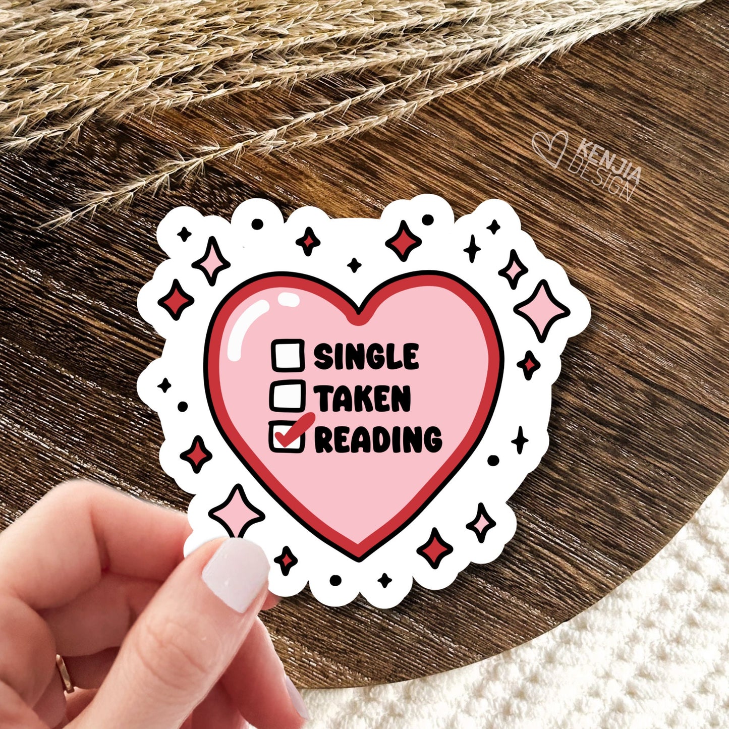 Single Taken Reading Stickers  / Valentine's Day Trendy Bookish Stickers Merch / Book Lover Gifts / Kindle Stickers