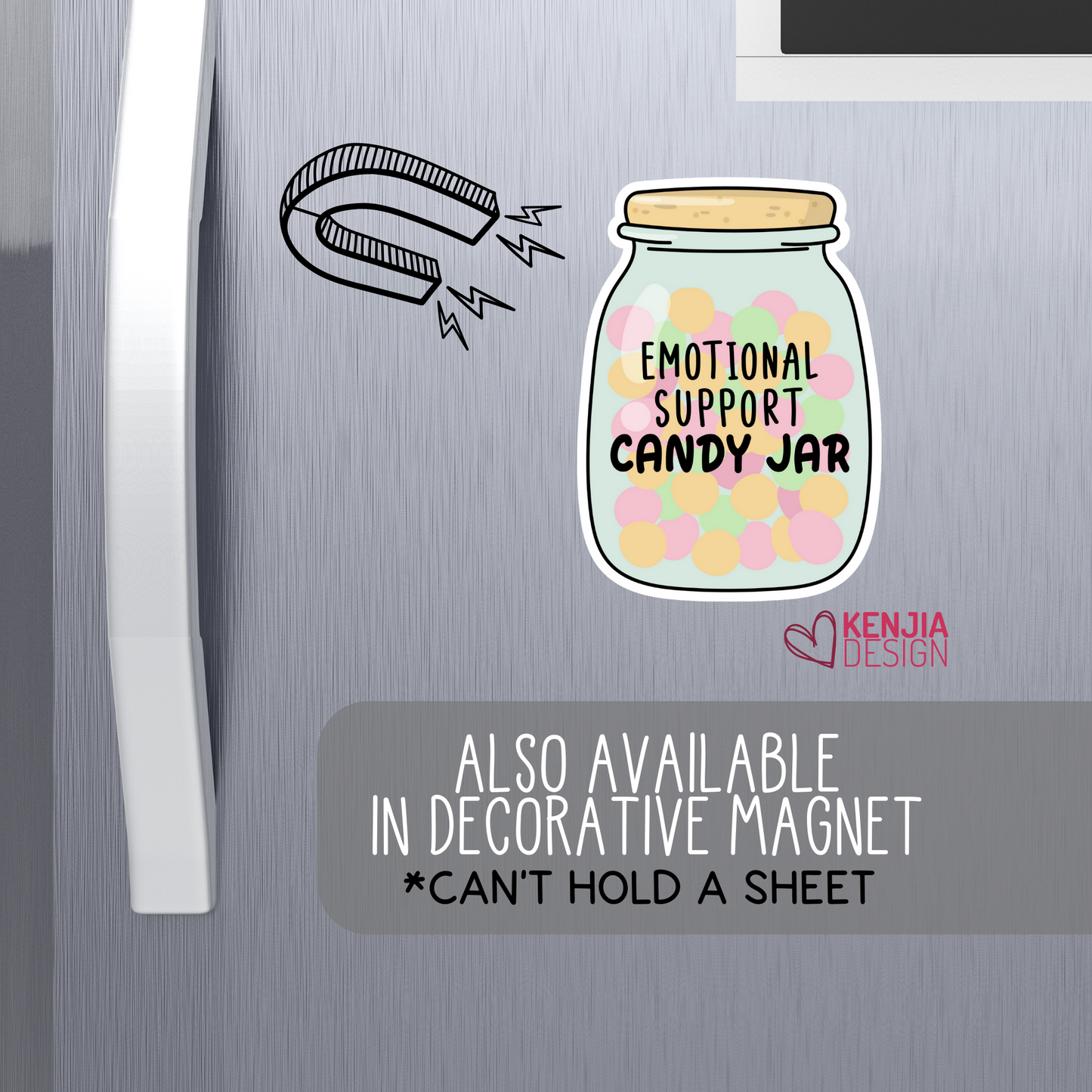 Emotional Support Candy Jar Funny Stickers  ,Motivational Gifts, Candy Jar Decoration for Office, Desk, Friends, Boss, Kindle