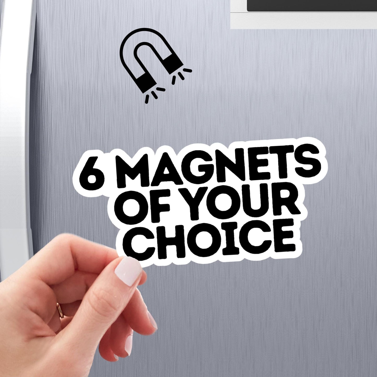 6 MAGNETS or your choice.  Ideal for fridge magnet and dishwasher / Gift for Her and Him