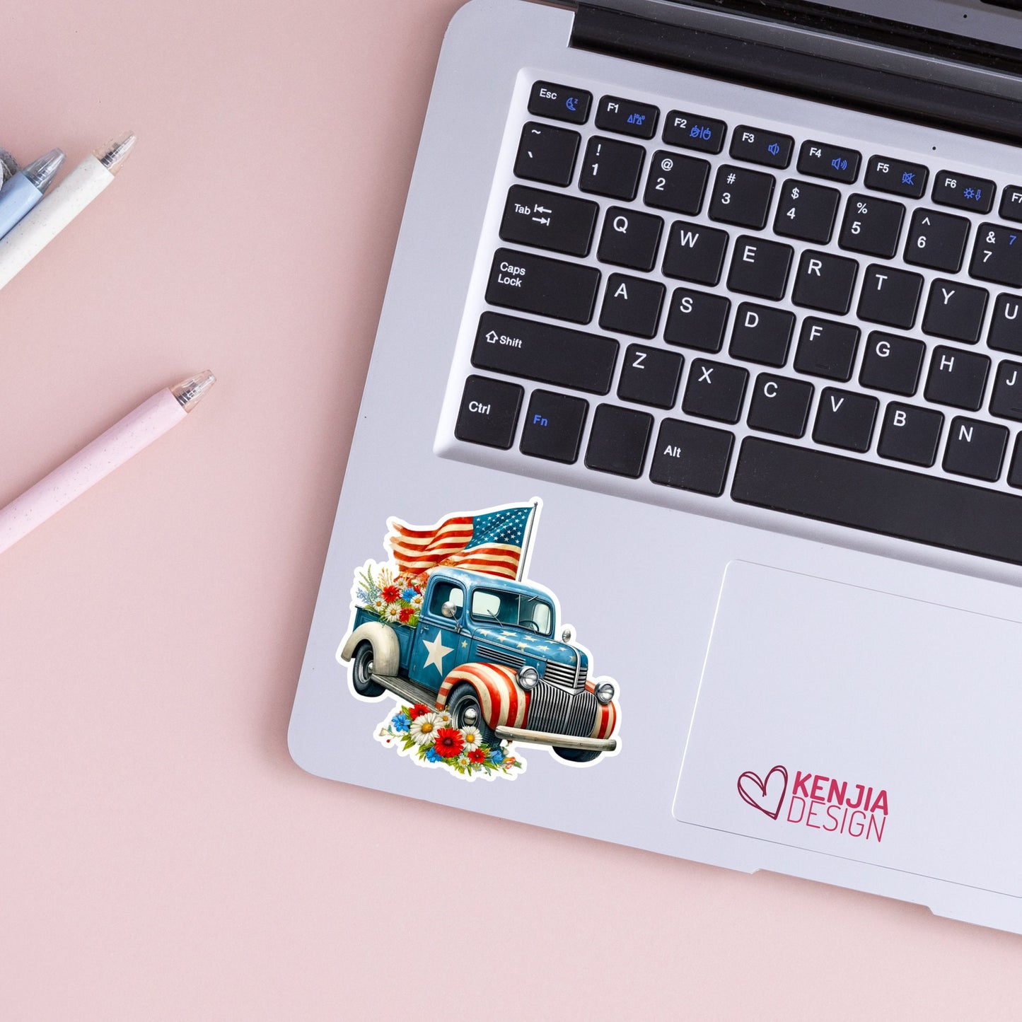Patriotic Vintage Truck Stickers / American Flag / Cute Floral Decals / USA Stickers / Constitution Veteran Army