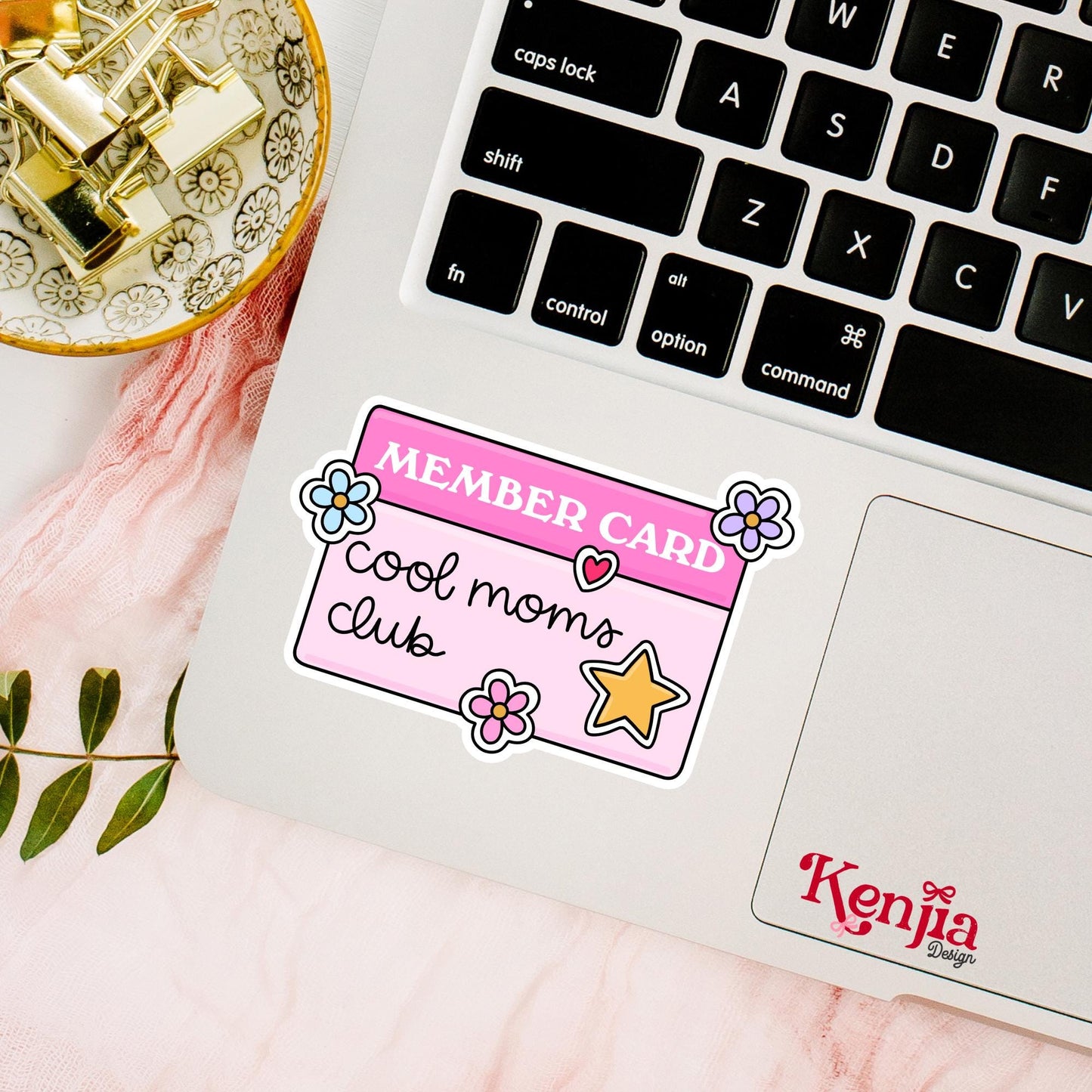 Cool Moms Club Stickers  / Pink Member Card Decal / Cute Mom Gift / Retro Motherhood Sticker / Mama Sticker / Mothers Day Gift