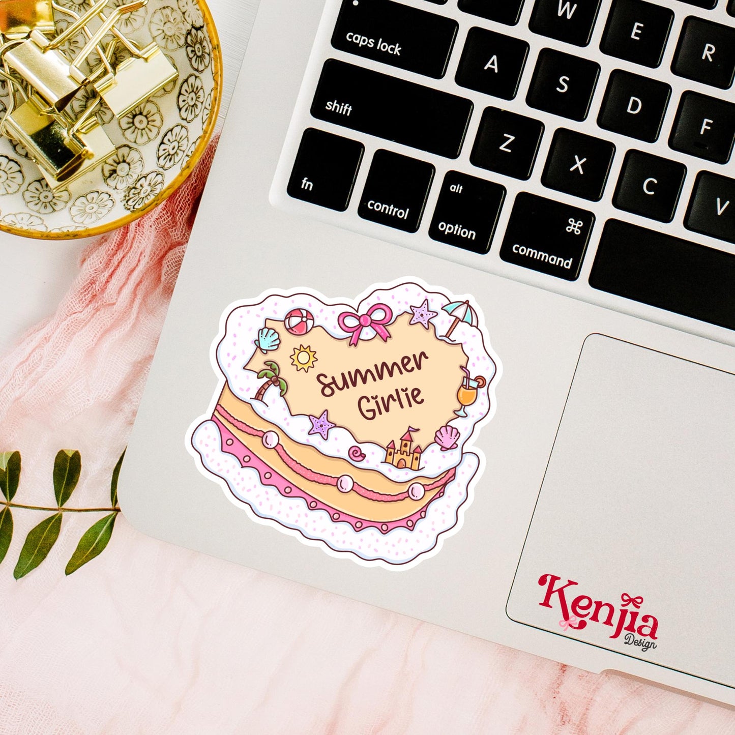Summer Girlie / Coquette Summer Vibes Sticker / Vacation Vibes / Beach Babe Gift / Tropical Sticker / Preppy Sticker