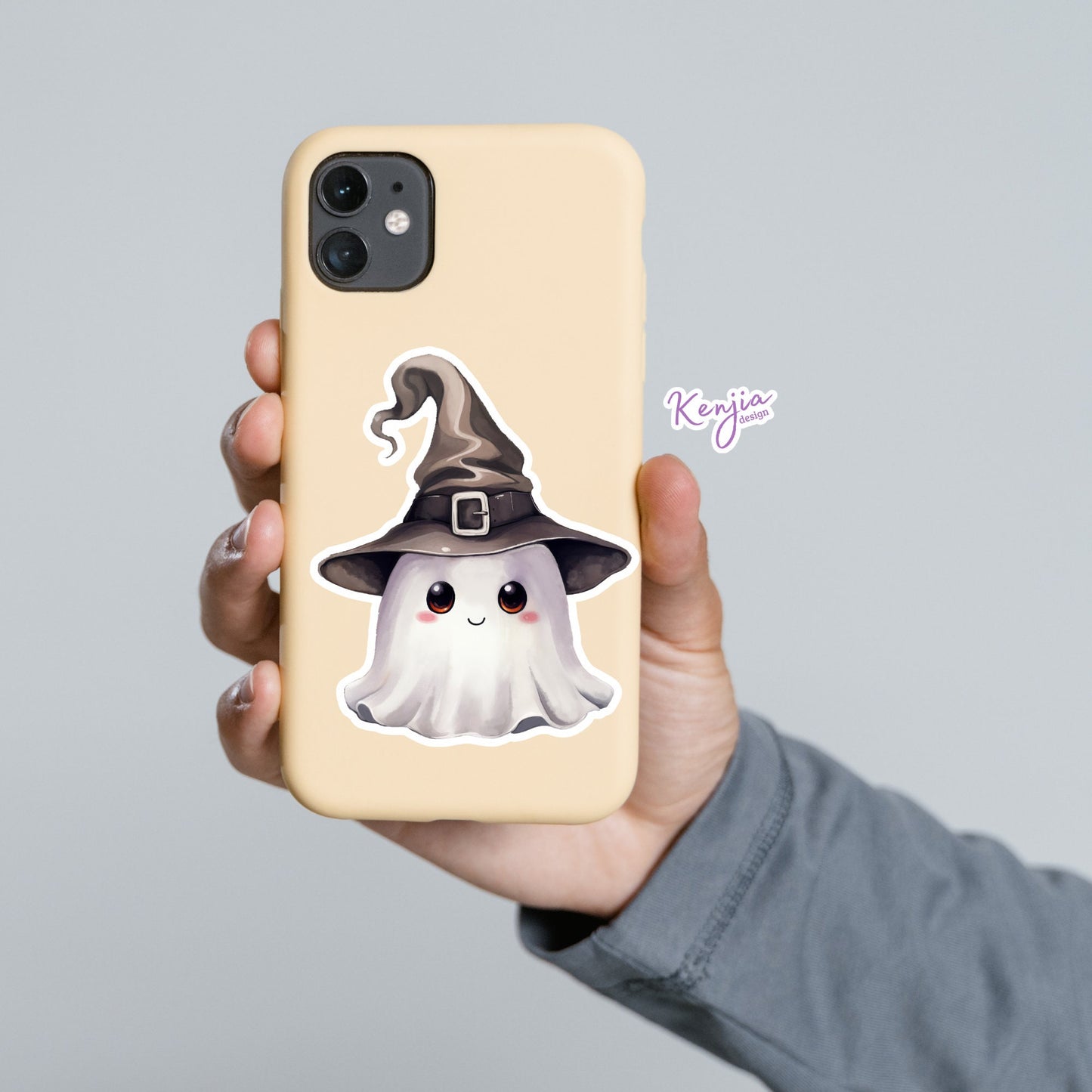 Cute Funny Fall Ghost Halloween Stickers and Fridge Magnets for Planner, Hydroflask, MacBook Computer, Luggage, Party, Best Friend Gift