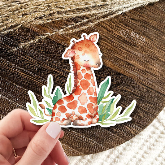 Cute Giraffe Stickers / Giraffe Lover / Watercolor Jungle Animal / Sarafi Nursery Decor / Baby Shower Gifts / Zoo Animals Gift for Kids