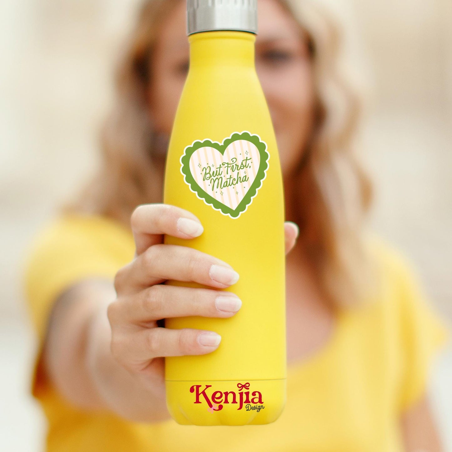 But First Matcha Sticker / Cute Matcha Lover Heart Sticker / Wellness Drink / Tea Lover / Barista Gift / Kindle Stickers / Water Bottle Gift