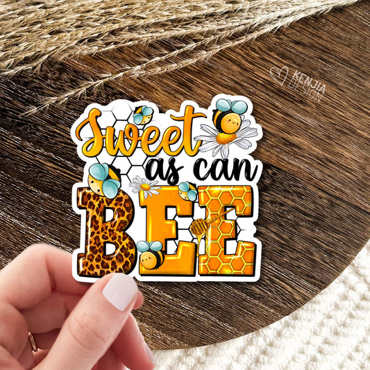 Sweet As Can Bee Stickers  / Western Bee / Bumble Bee / Cute Honey Bee / Honeycomb Decals for Laptop, Kindle, Planner, Water Bottle