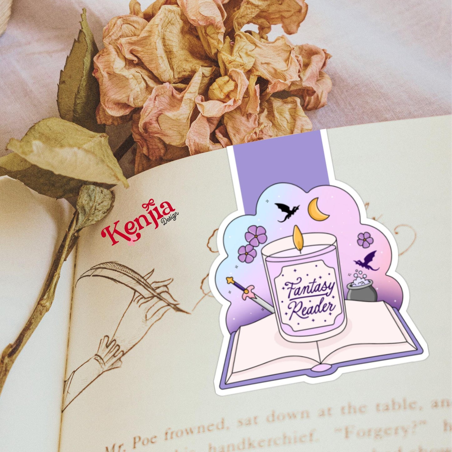 Fantasy Reader Magnetic Bookmark / Dragon Book / Booktok / Book Lover Gift / Funny Bookish Bookmark / Bookish Merch / Reading Lover