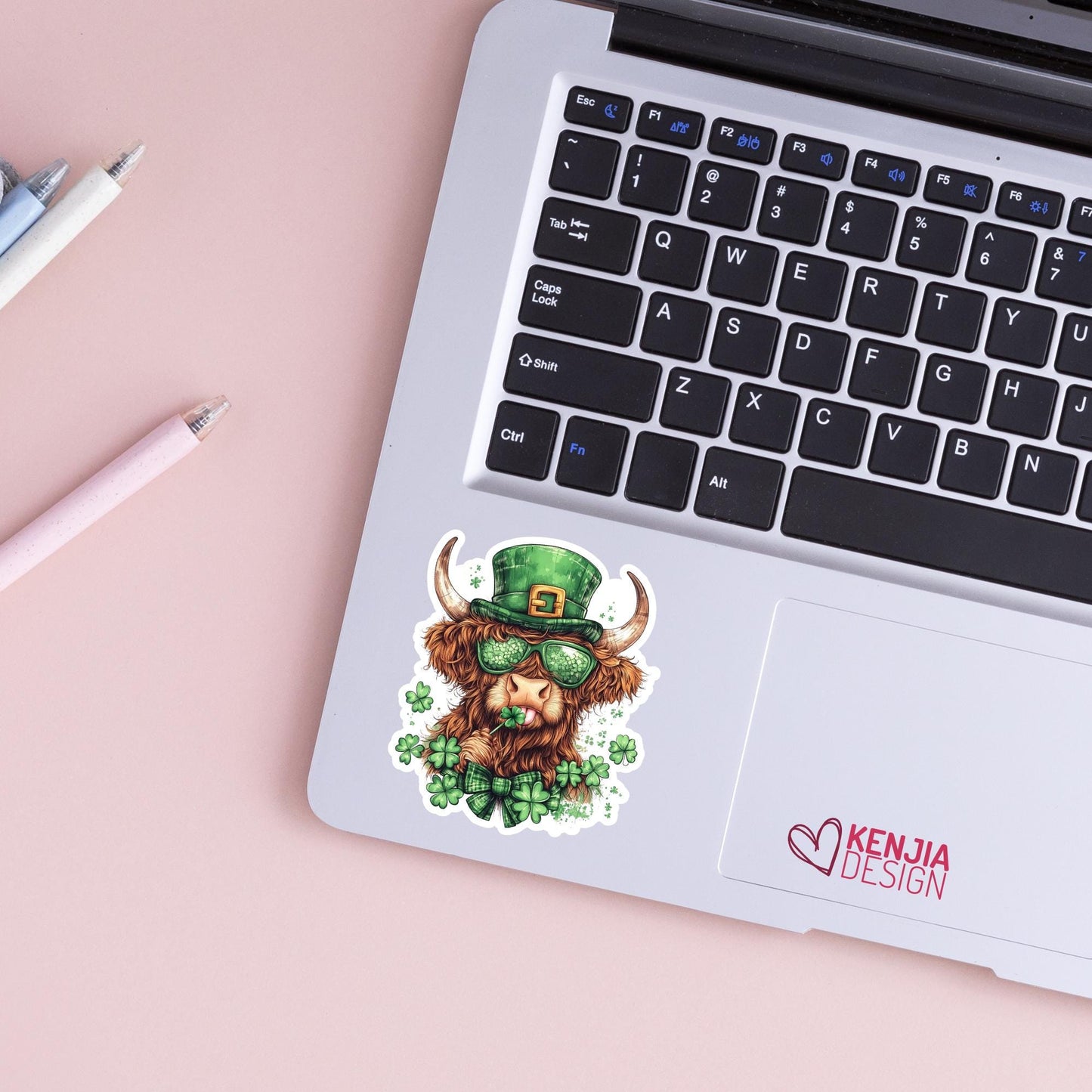 Highland Cow Stickers / Happy St. Patrick's Day / Lucky Stickers / Shamrock Stickers / Four Leaf Clover / Kindle Stickers