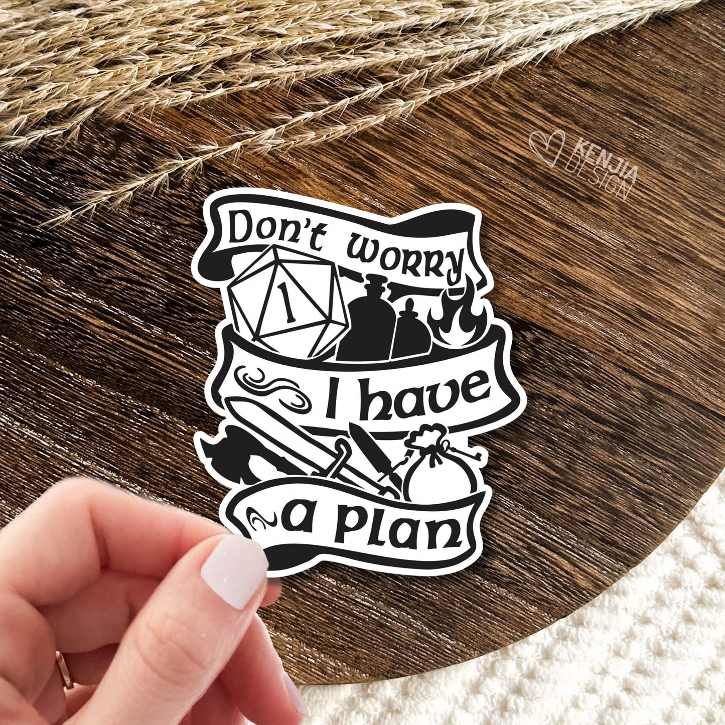 Don't Worry I Have a Plan Stickers  / DND Stickers / Dungeons and Dragons Lovers / DND Dice Stickers Gamer / Laptop, Kindle Stickers
