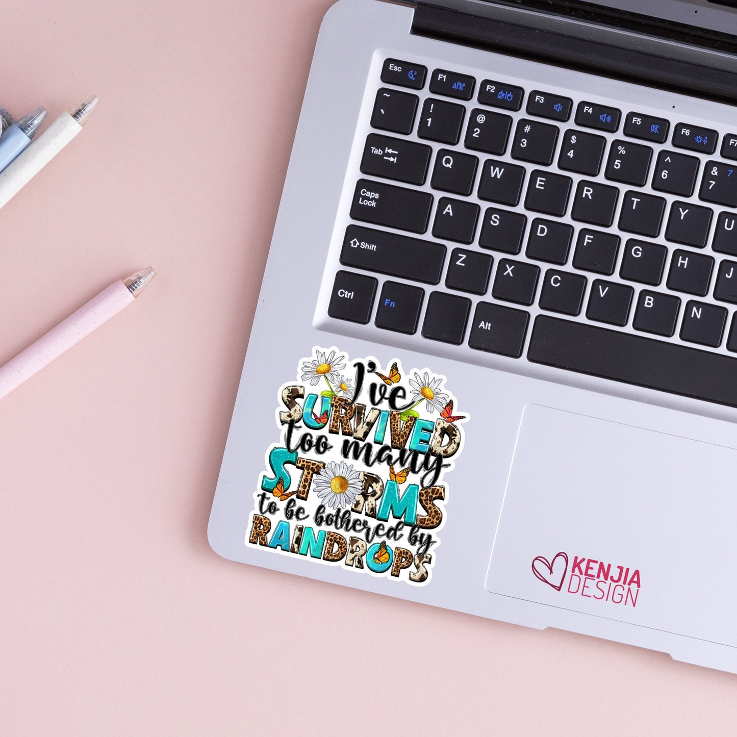 I've Survived Too Many Storms To Be Bothered By Raindrops Stickers  / Inspirational Motivational Quotes / Mom Stickers for Kindle
