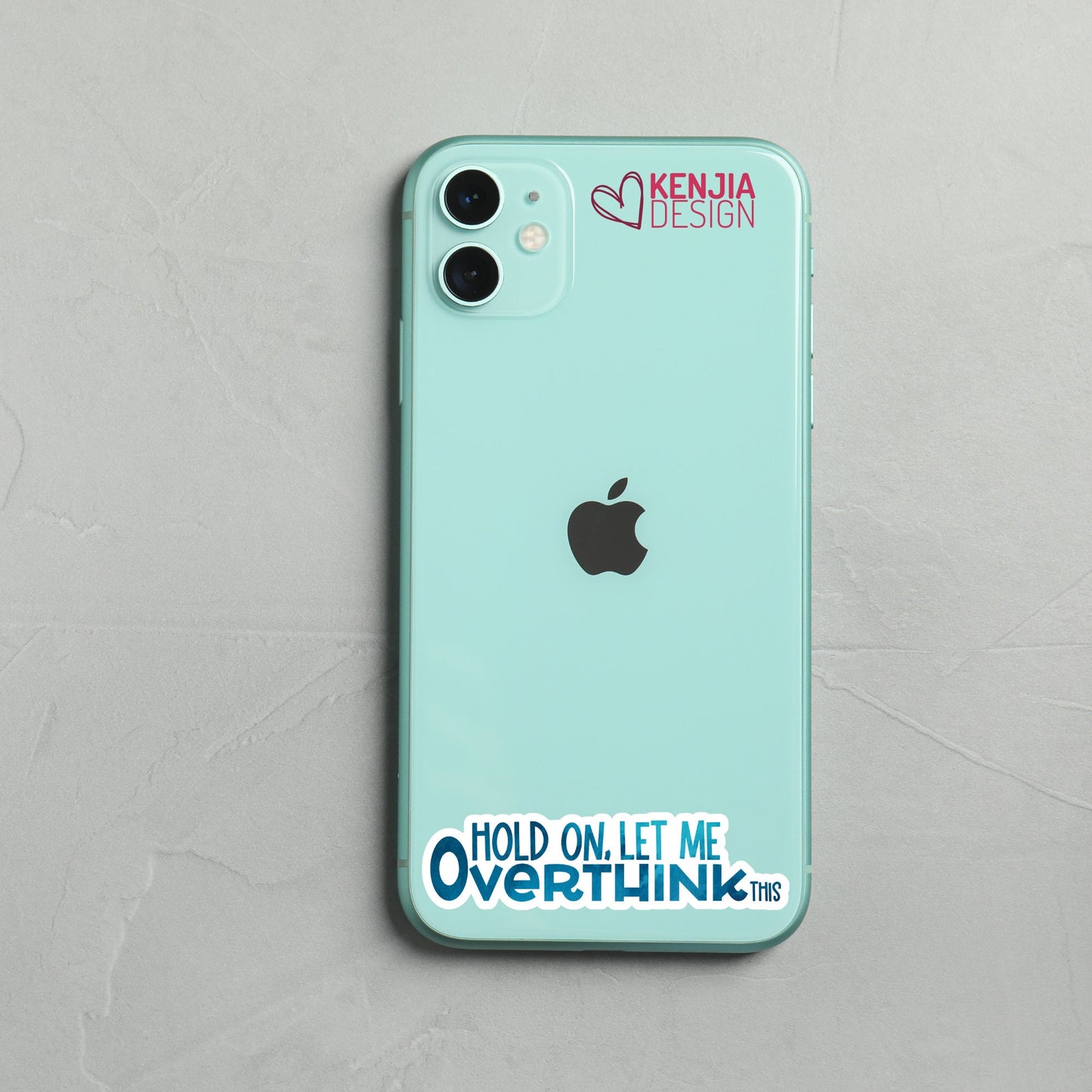 Cute Funny Hold On Let Me Overthink This Stickers , Watercolor Waterproof Sticker for Planner Laptop Water Bottle Fridge Magnet