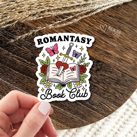 Romantasy Book Club Crewneck Stickers  / Bookish Merch / Reading Magnets / Dragon Reading Sticker / Book Lover Gifts / Bookworm