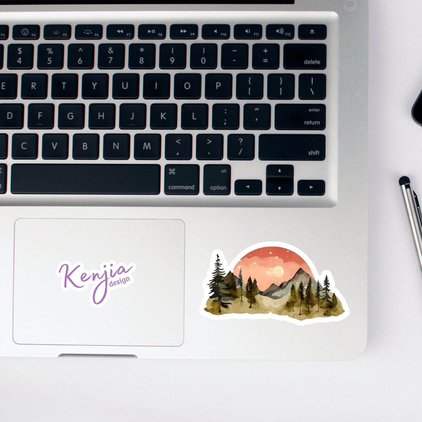 Cute Handmade Lanscape Mountains Sticker and Magnet, watercolor effect, Waterproof Vinyl Sticker for gift, planner, book, laptop