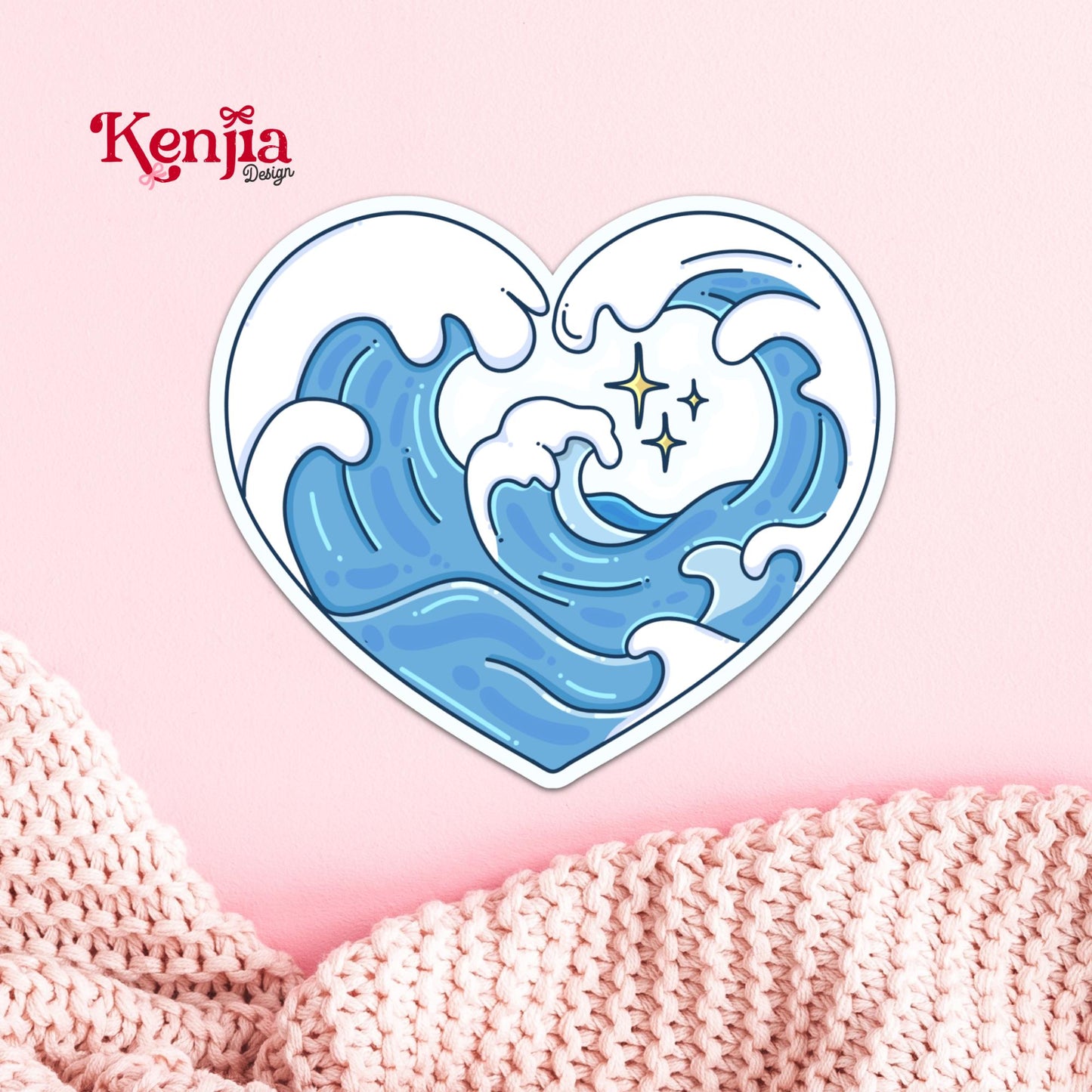 Ocean Wave Stickers / Coastal Sticker / Sea Lover Gift / Beach Sticker / Surfer Girl / Beachy Aesthetic / Summer Sticker / Mermaid