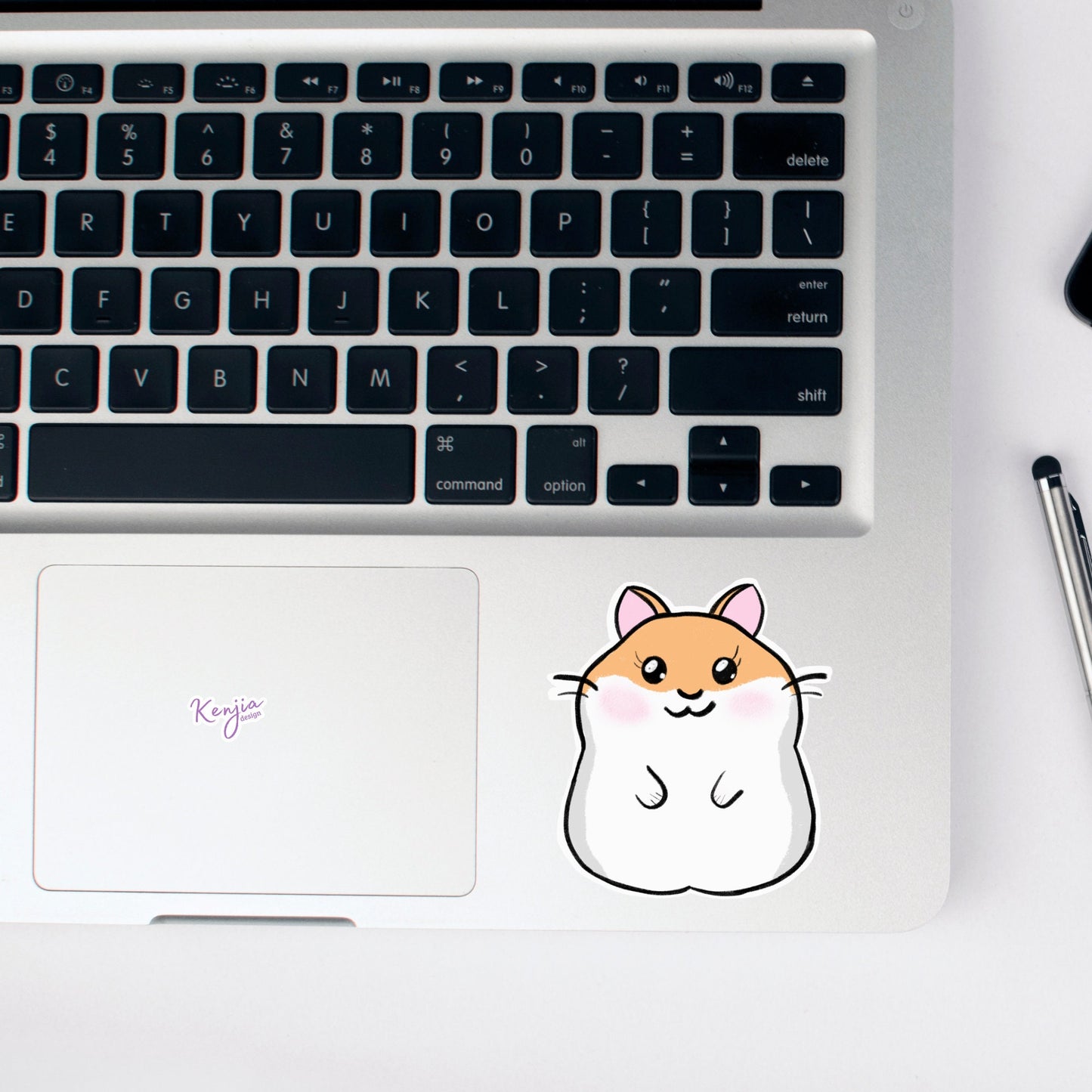 Cute handmade Happy Kawaii Hamster Sticker and Magnet with hand draw effect, Waterproof Sticker for gift, planner, book, laptop stickers