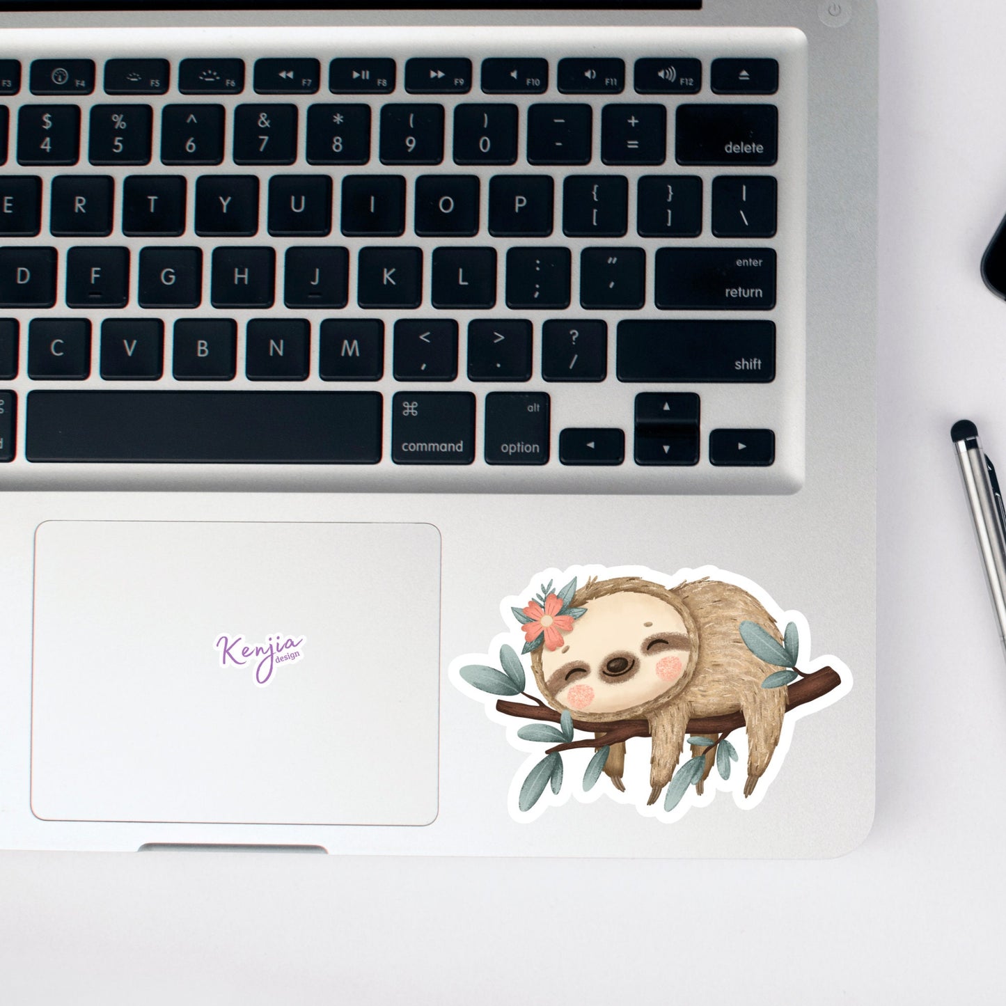 Cute Handmade Sleeping Sloth Sticker, Waterproof and Dishwasher Safe Vinyl Sticker for gift, planner, book, laptop stickers