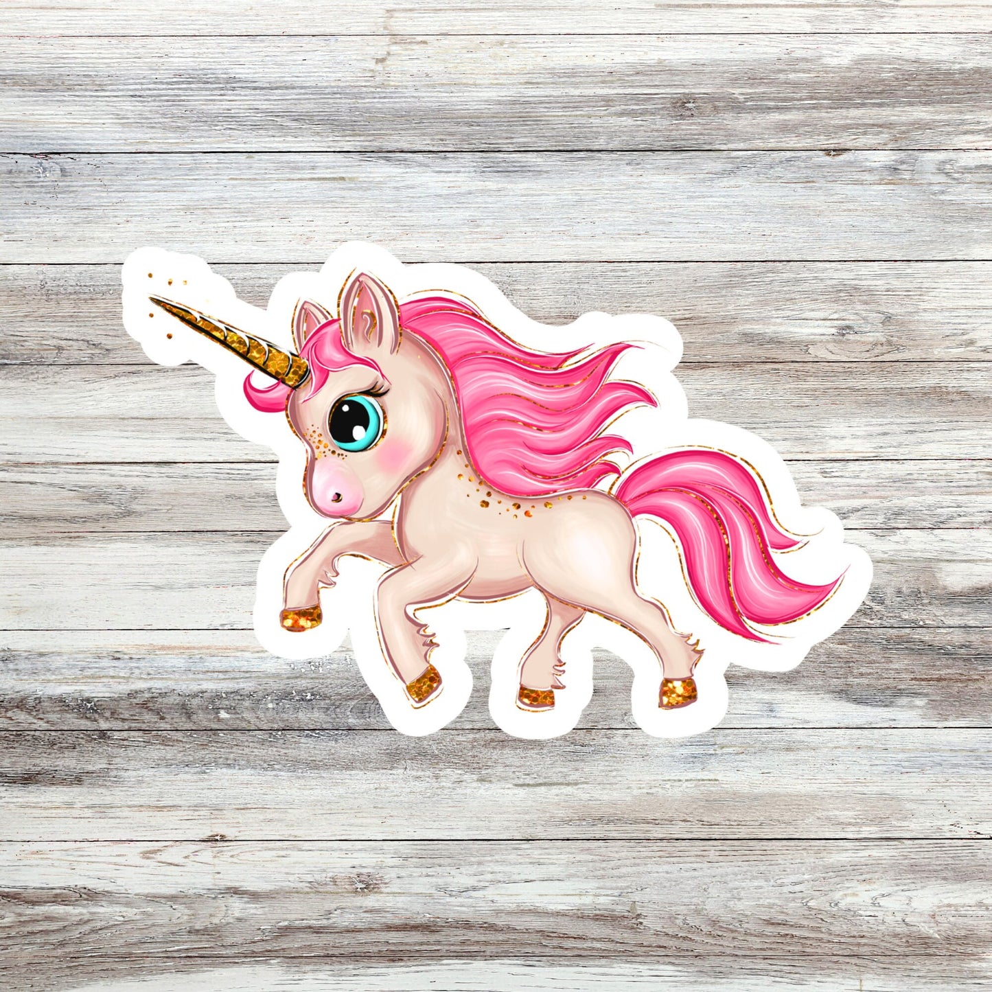 Unicorn Cute Sticker, Pink Unicorn, Waterproof and Dishwasher Safe Handmade cute Vinyl Sticker for gift, planner, book and laptop stickers