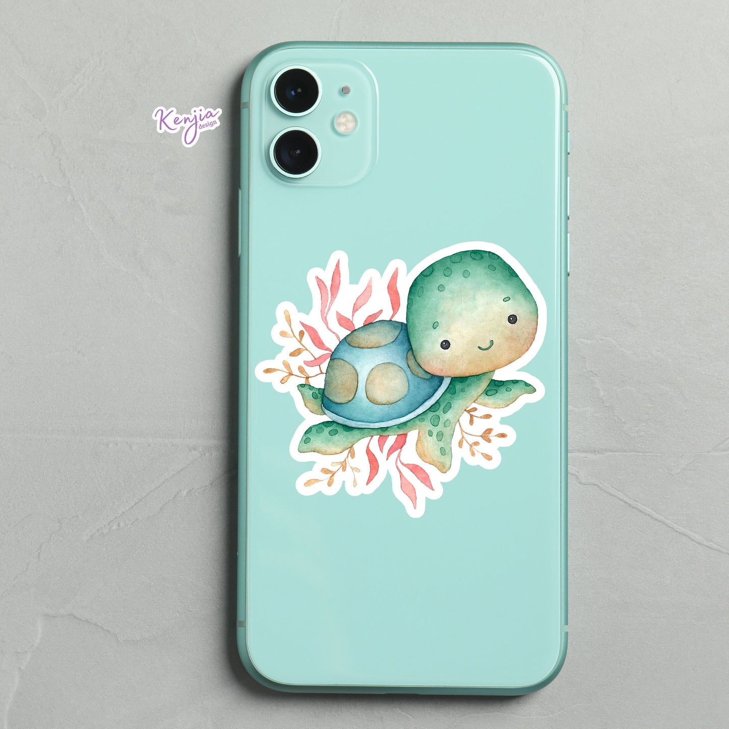 Cute Sea Baby Turtle Stickers and Fridge Magnets for Planner, Hydroflask, MacBook Computer, Luggage, Party, Turtle Gifts, bumper and journal