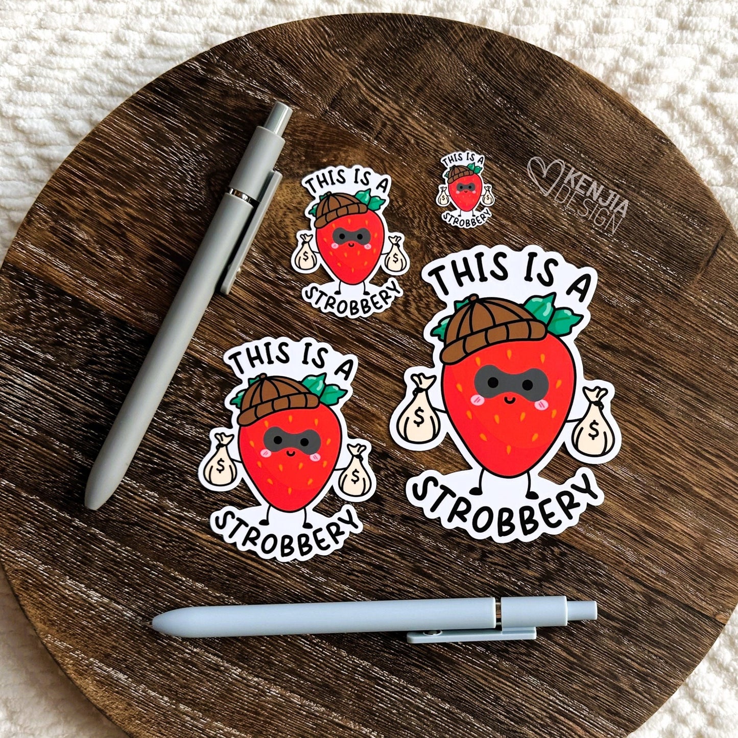 This is a Strobbery, Strawberry Robber, Funny Strawberry Stickers  / Funny Meme Gen Z / Retro Wateproof Vinyl Stickers Gifts