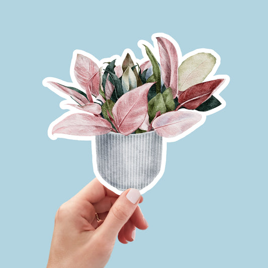 House plants Sticker, Botanical Waterproof Handmade cute Vinyl Sticker for plant mom gift, planner, book and laptop stickers