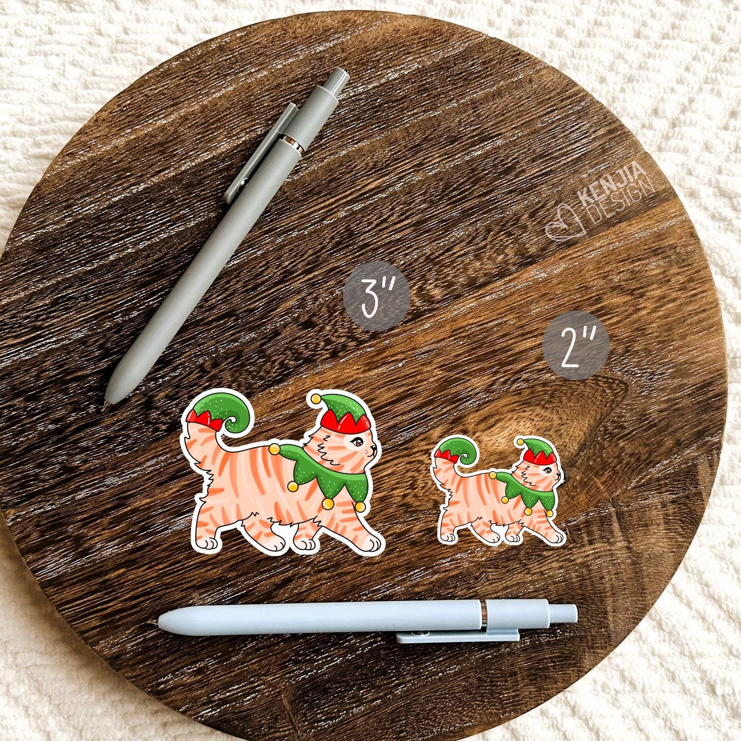 Christmas Cat Stickers / Cat Lover Gift / Cute Kitten Holiday Season Decals for Christmas Tree / Tis the Season / Kindle Stickers