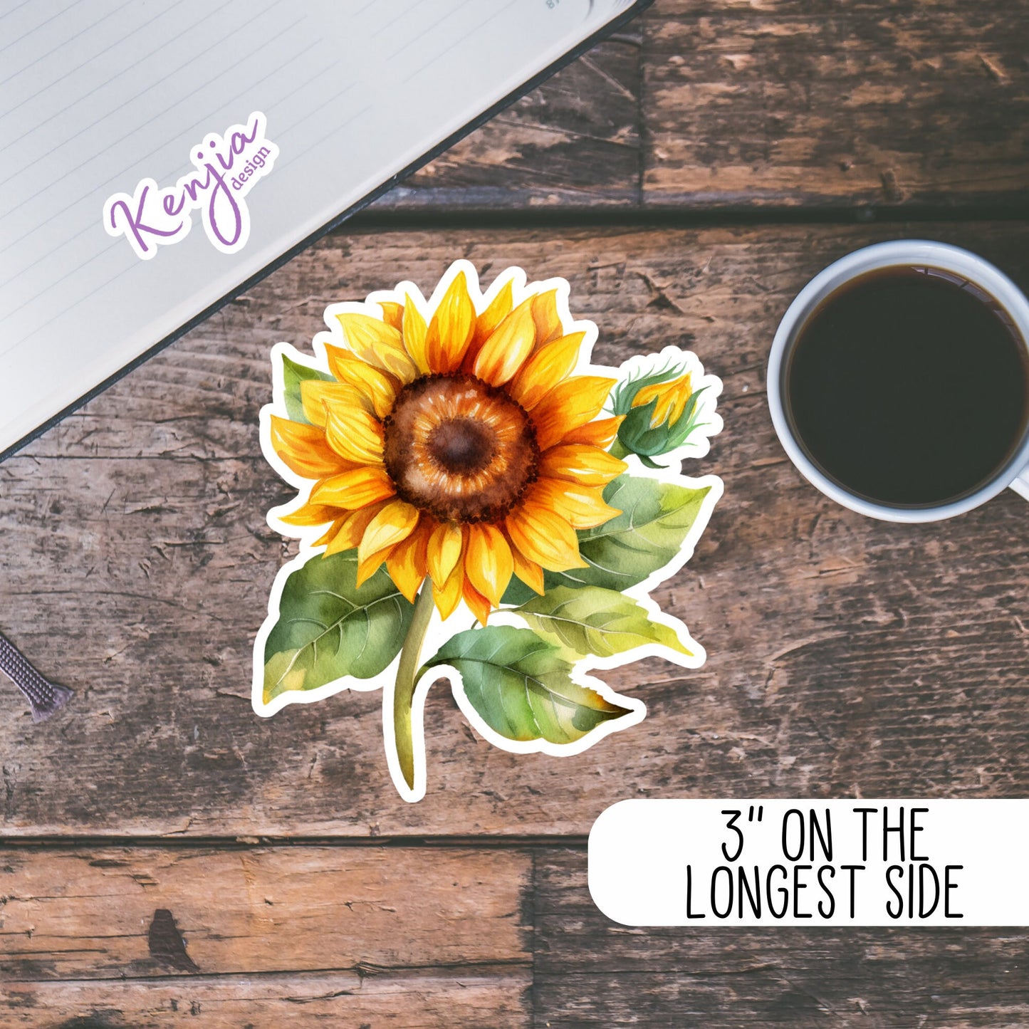 Sunflower Stickers , Planner stickers, laptop stickers, Cute Stickers, Refrigerator and Dishwasher Magnet