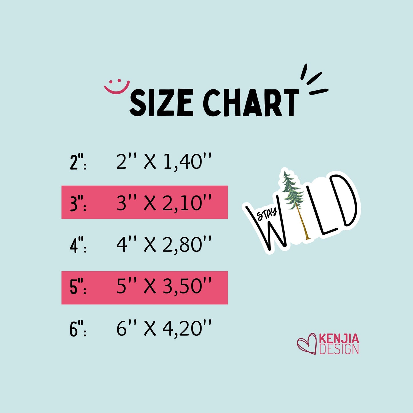 Cute Funny Stay Wild Pine Tree Stickers  | Watercolor Waterproof Sticker for Planner, Laptop Water Bottle, Bumper, Fridge Magnets