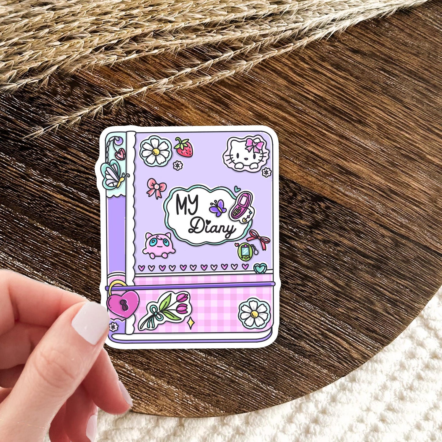 Diary Girlie Sticker / Cute Aesthetic Decal / Girly Journal / Planner Girl / Notebook Lover / Journaling Gift for Her / Bookish Vibes