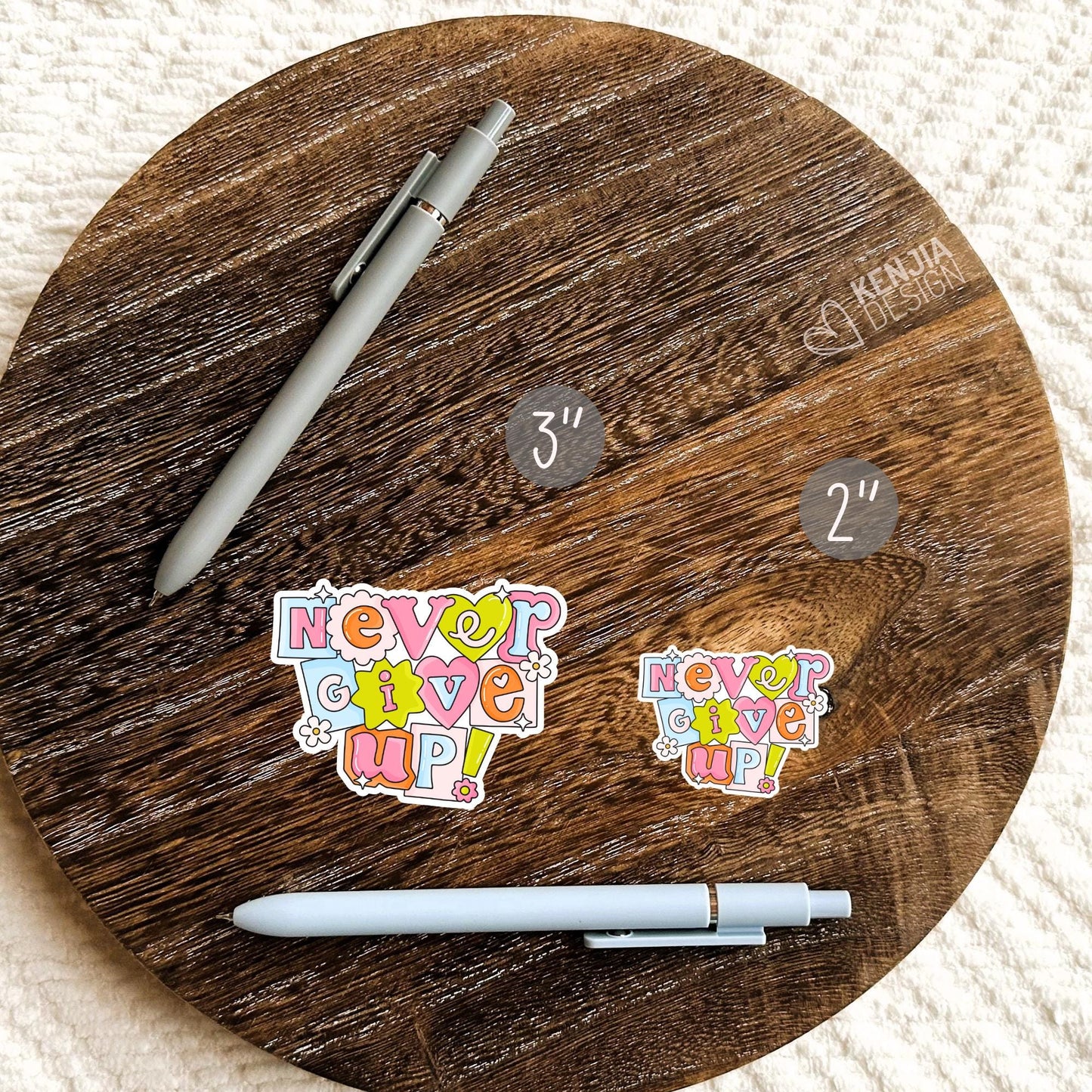 Never Give Up Stickers / Mental Health Stickers / Inspirational Motivational Quote / Mental Health Awareness / Laptop & Kindle Stickers