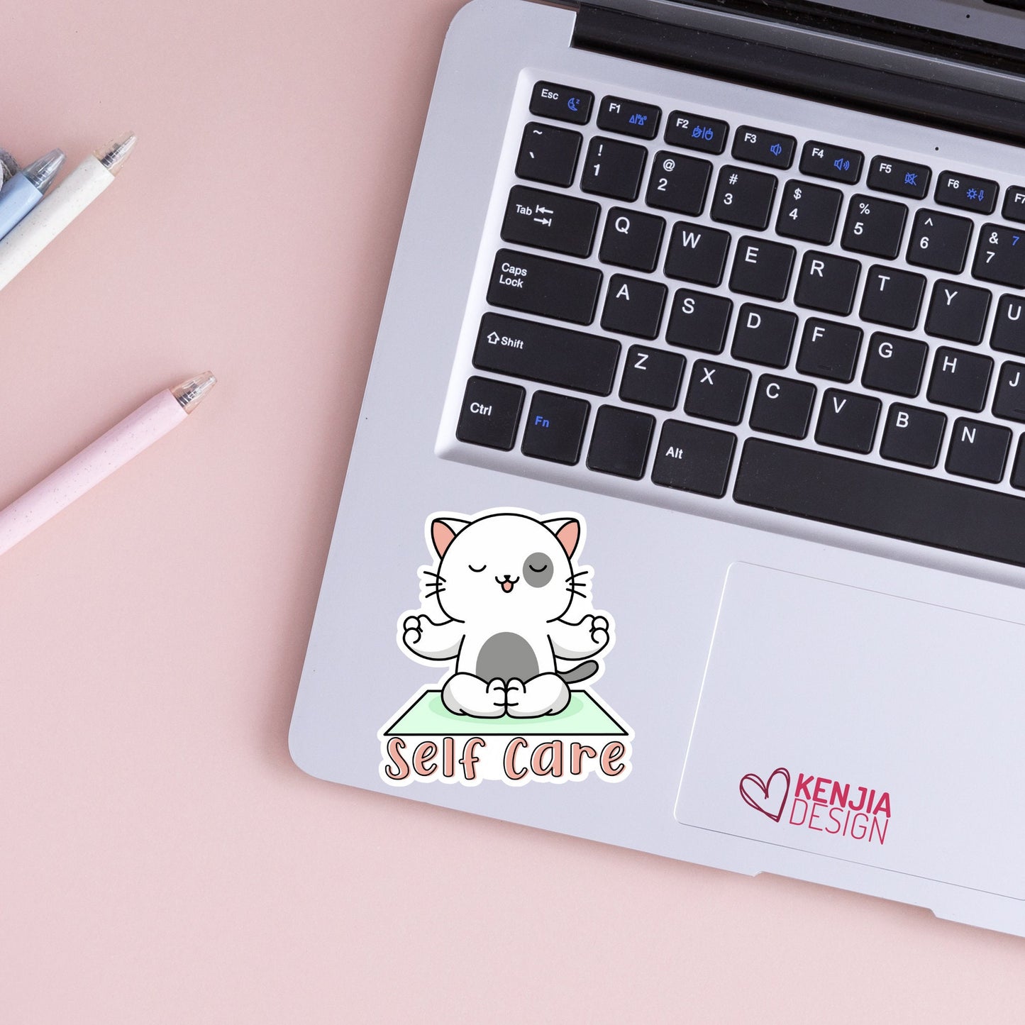 Self Care Mental Health Stickers / Aesthetic Stickers / Yoga Cat Waterproof Vinyl Stickers / Retro Anxiety Stickers / Popular Now