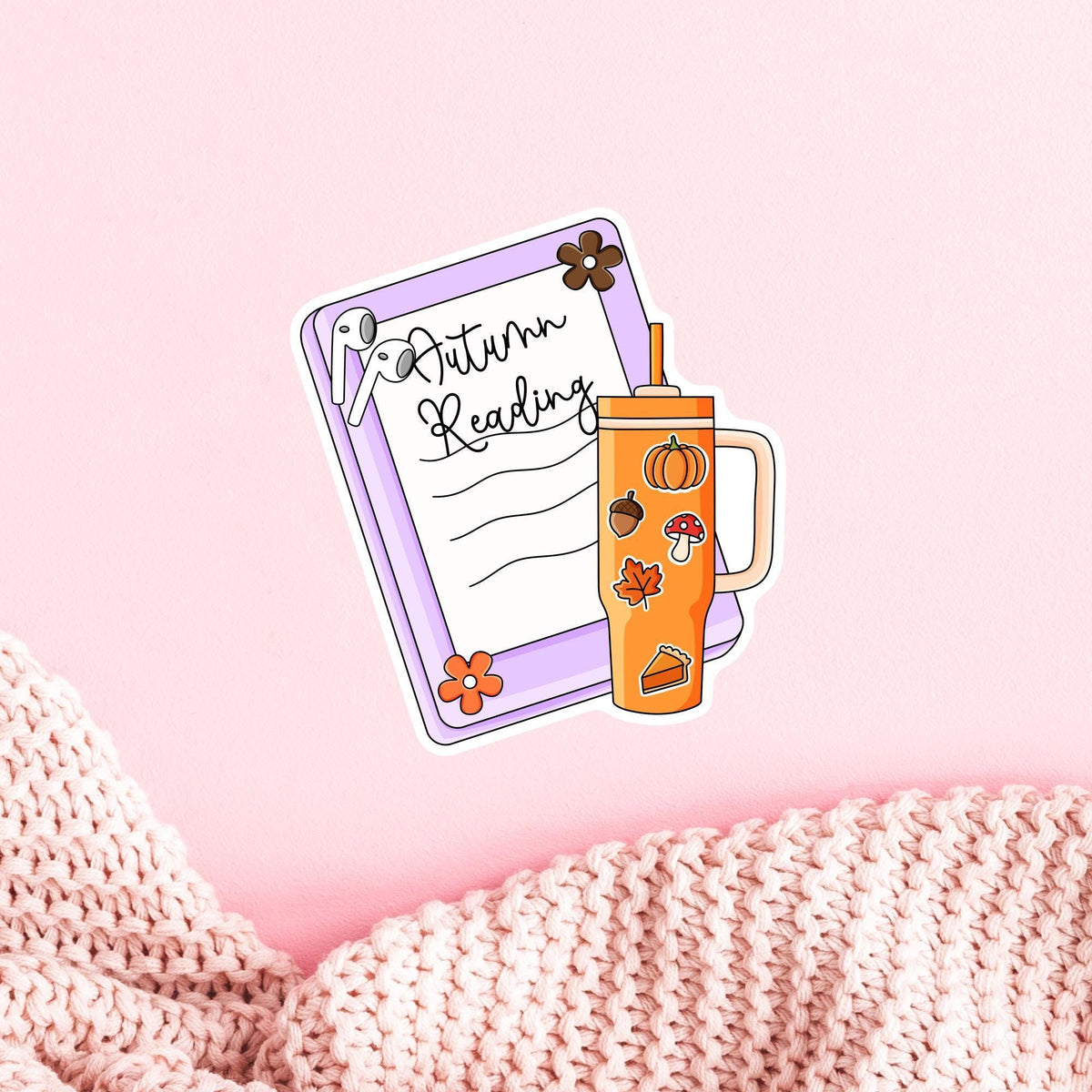 Autumn Reading Kindle Sticker / Fall Bookish Gift / Reader Sticker / Book Lover Gift / Cozy Fall Reader / Autumn Book Lover Gift / Kindle