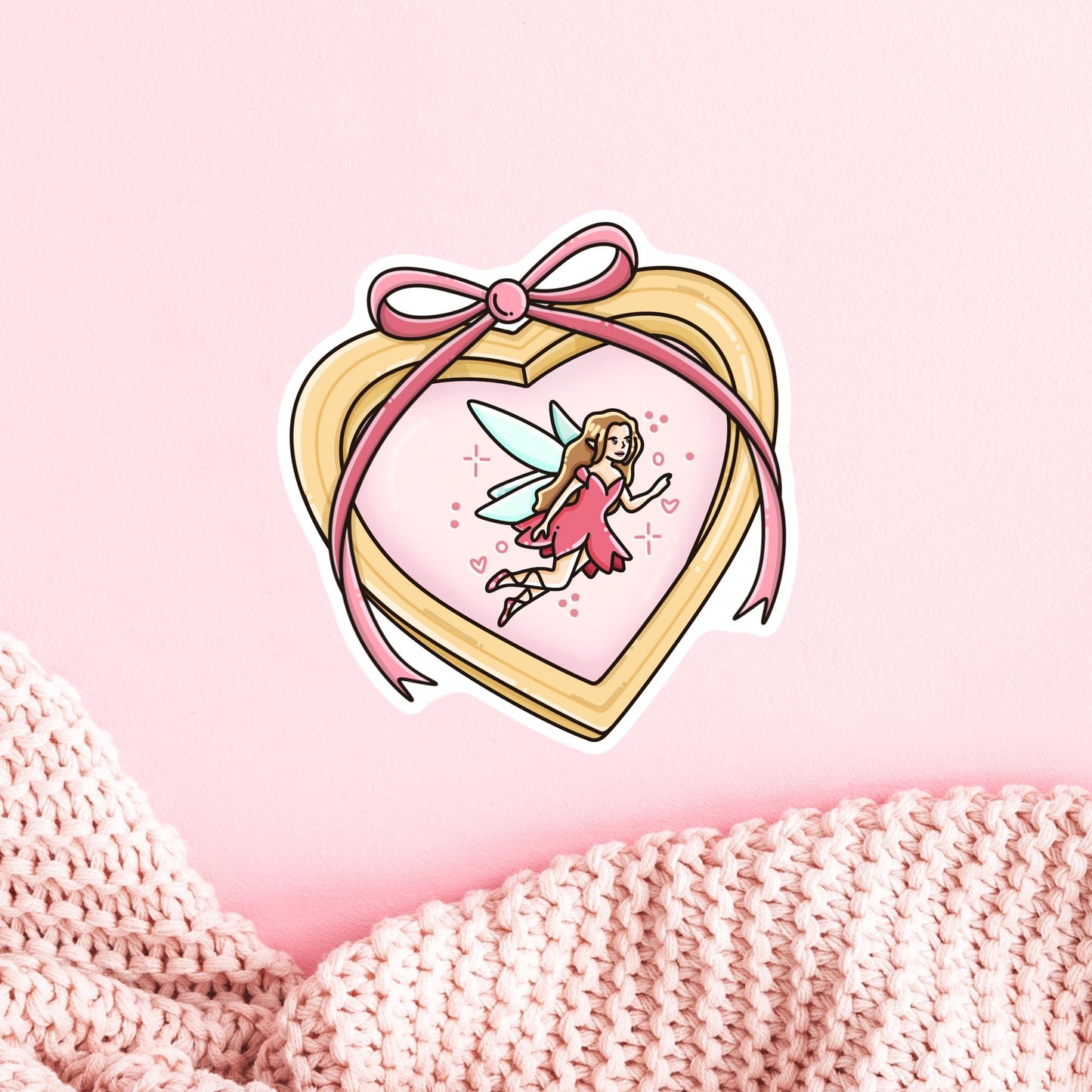 Pink Heart Locket Sticker / Fairy Tale Reader Gift / Fantasy Bookish Decal / Romantic Book Lover