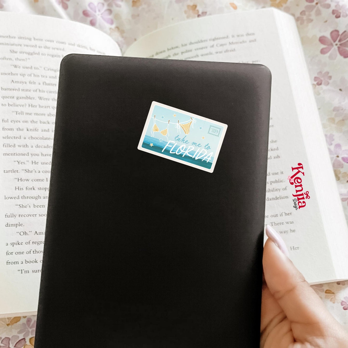Florida Sticker, Take Me to Florida Beach Vacation Decal, Summer Travel Postcard Sticker, Bikini Ocean Laptop Water Bottle