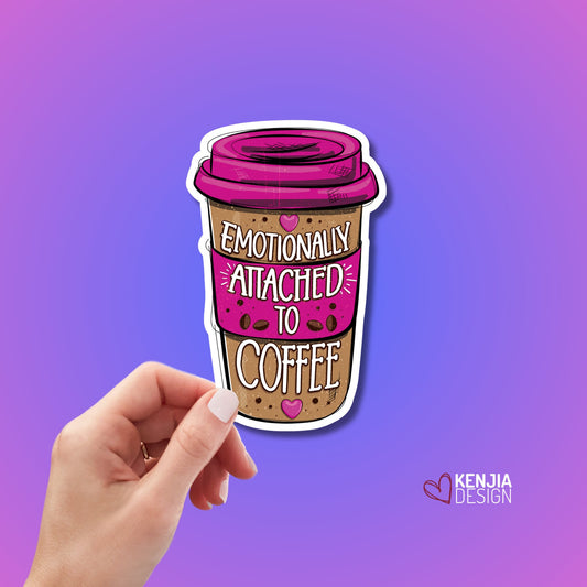 Emotional Support Coffee Stickers and Fridge Magnets, Coffee Lover addict Girl Gift, Caffeine Queen Decor, Coffee mom and nurses for Jars